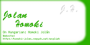 jolan homoki business card