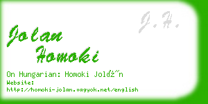 jolan homoki business card